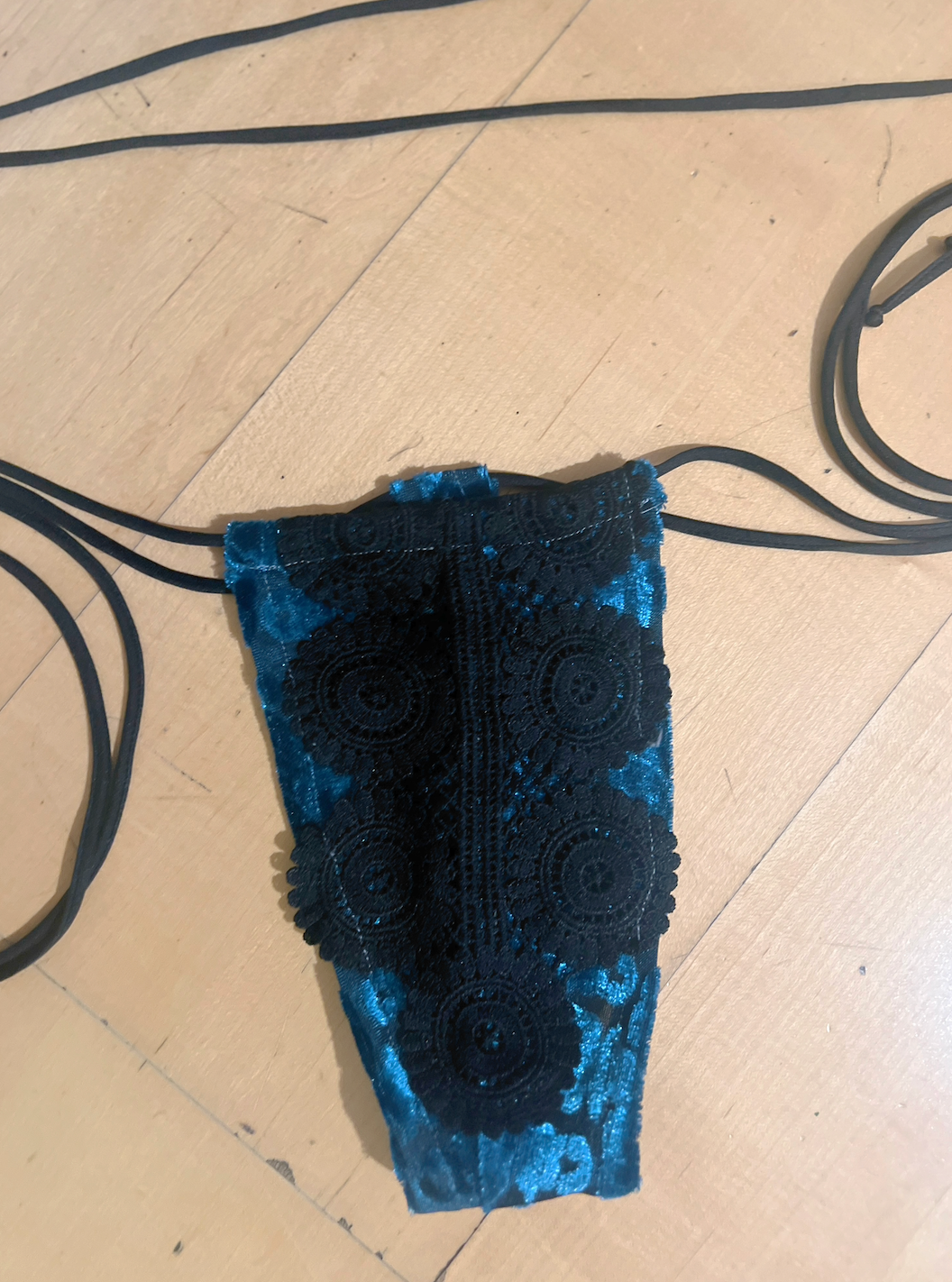 Burn Out Velvet Thong Bikini