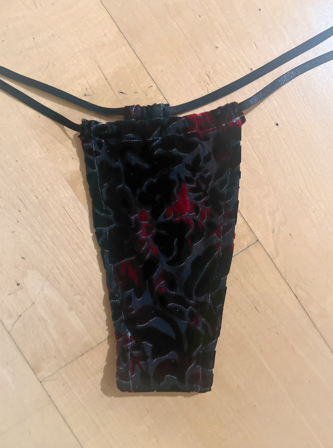 Burn Out Velvet Thong Bikini