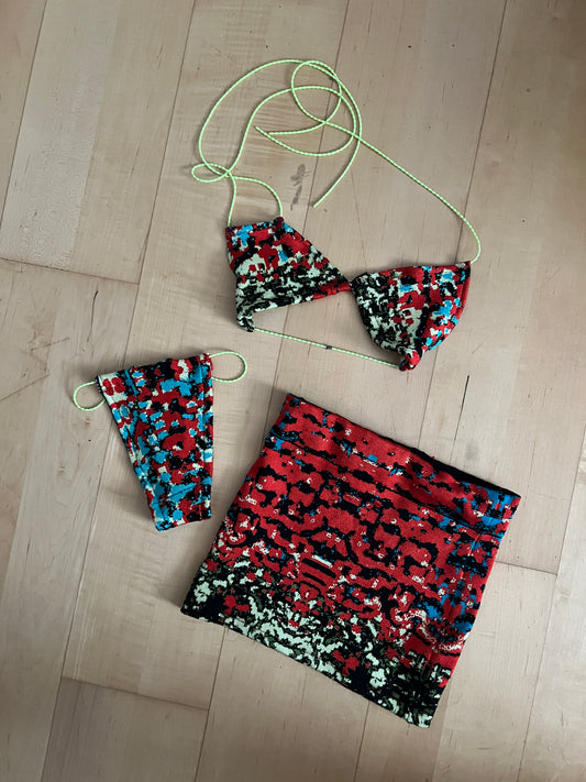 Asymmetrical Knit 3-piece set