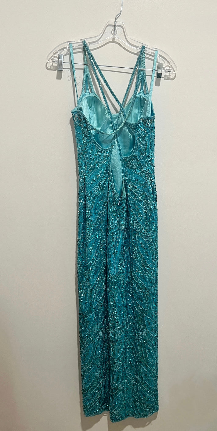 Vintage Beaded Gown w/ Slit