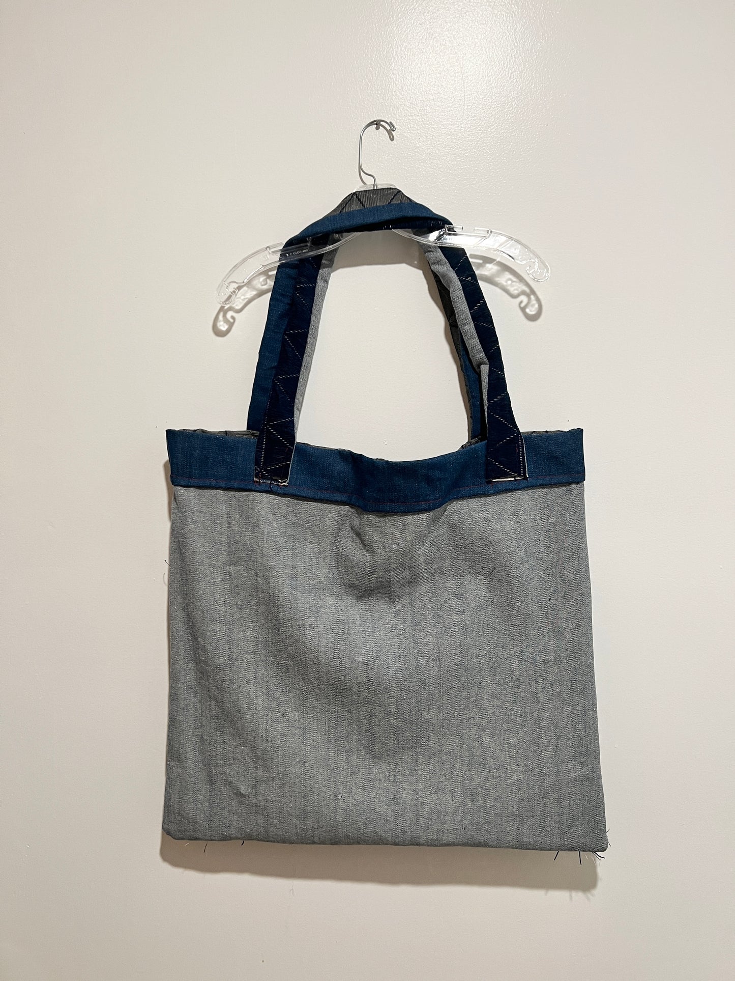 Denim Reversible Overnight Tote