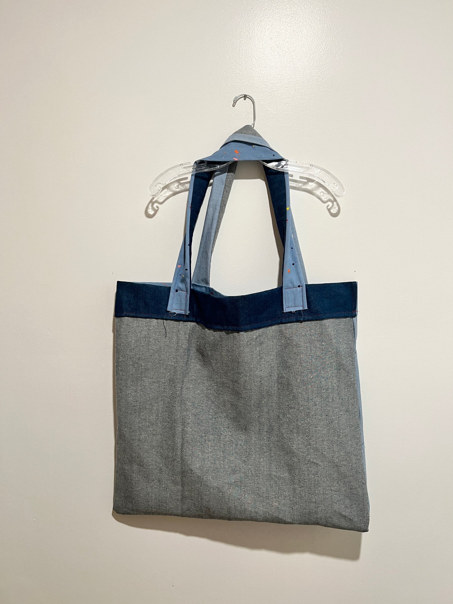 Denim Reversible Overnight Tote