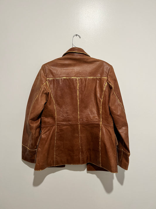 Vintage Hand-Painted Leather Jacket