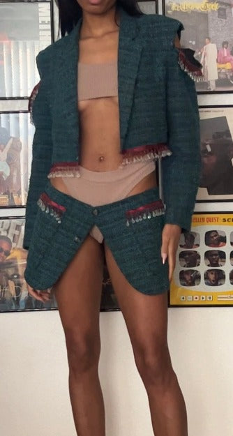 Cropped Suit Set