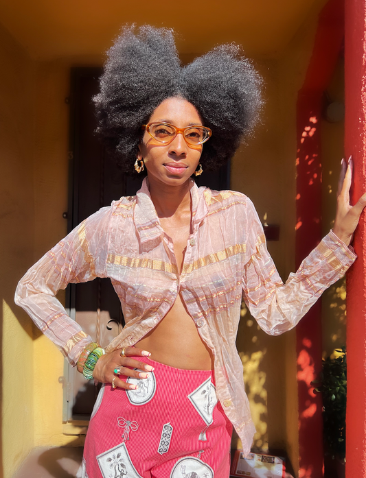 Vintage Sheer Button Up