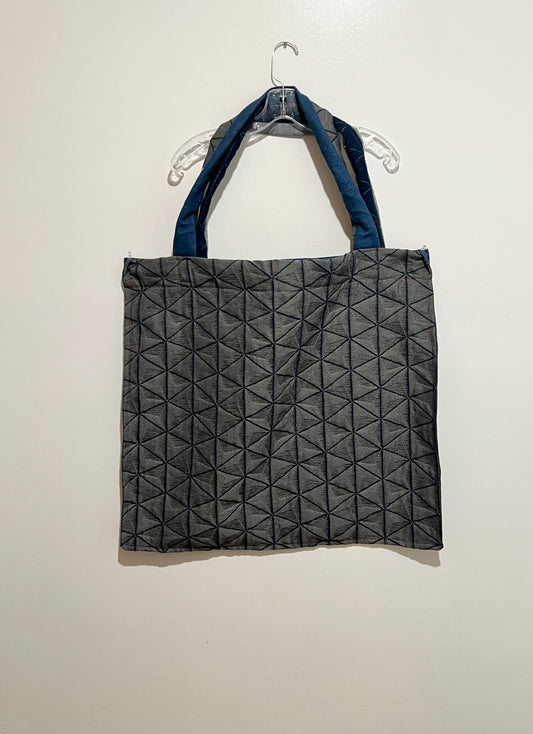 Denim Reversible Overnight Tote