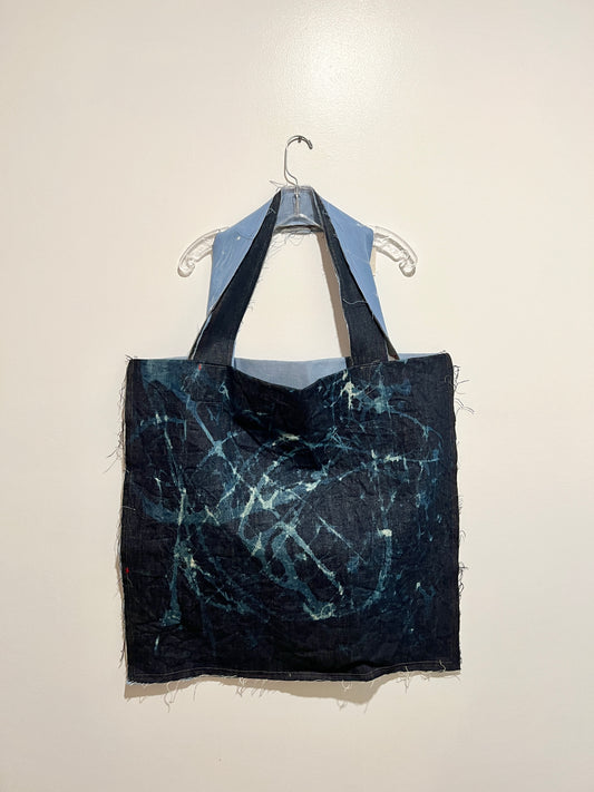 Denim Reversible Overnight Tote