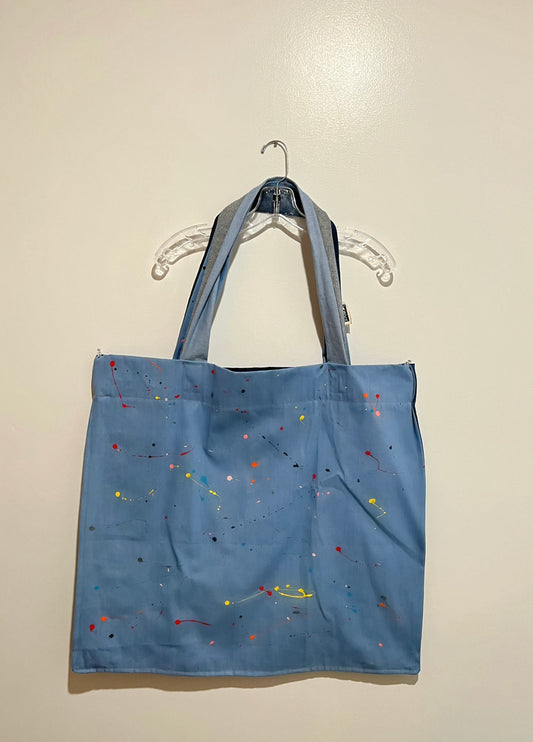 Denim Reversible Overnight Tote